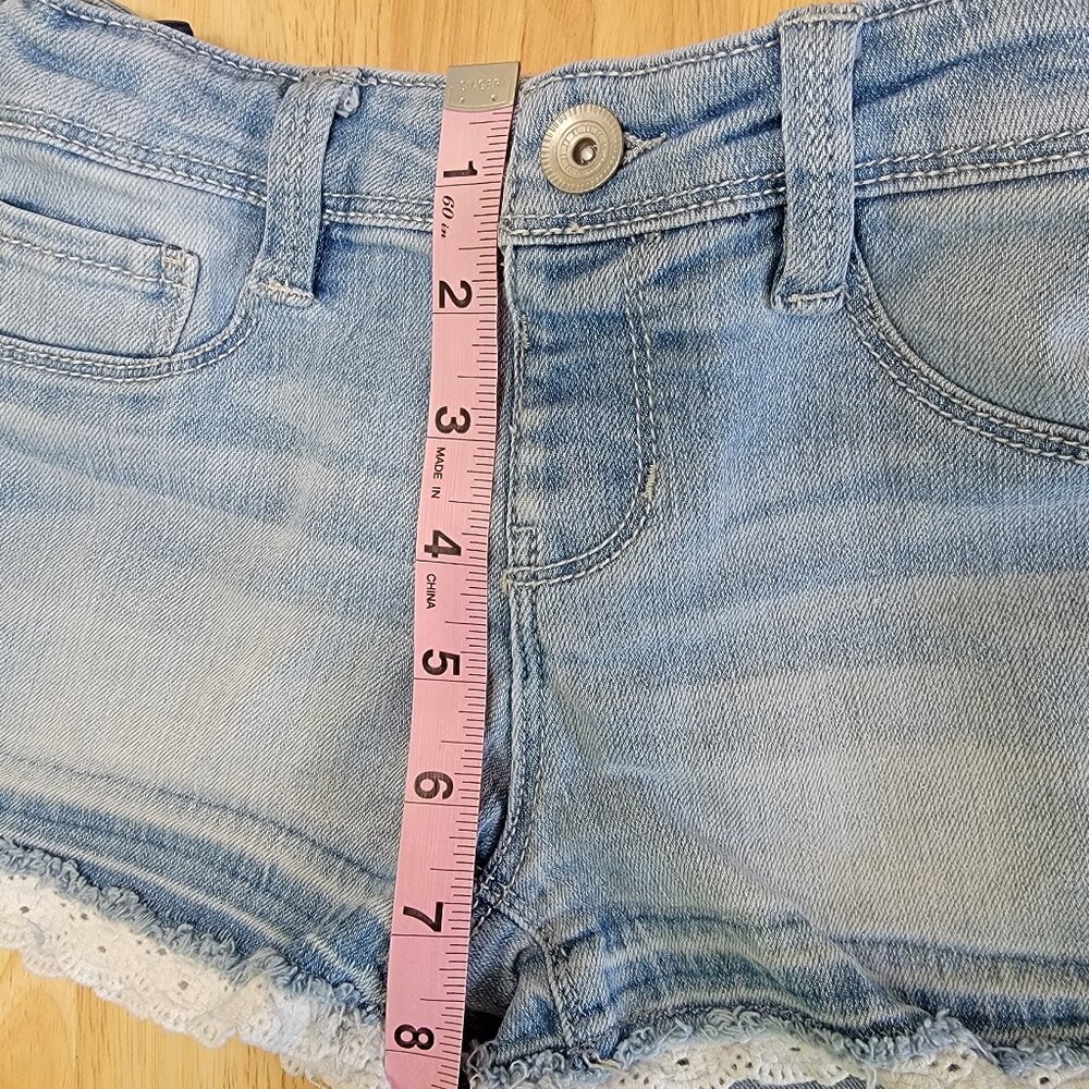 Members Mark Girls Denim Shorts Adjustable Waist Medium Wash Size 8 - Picture 10 of 10